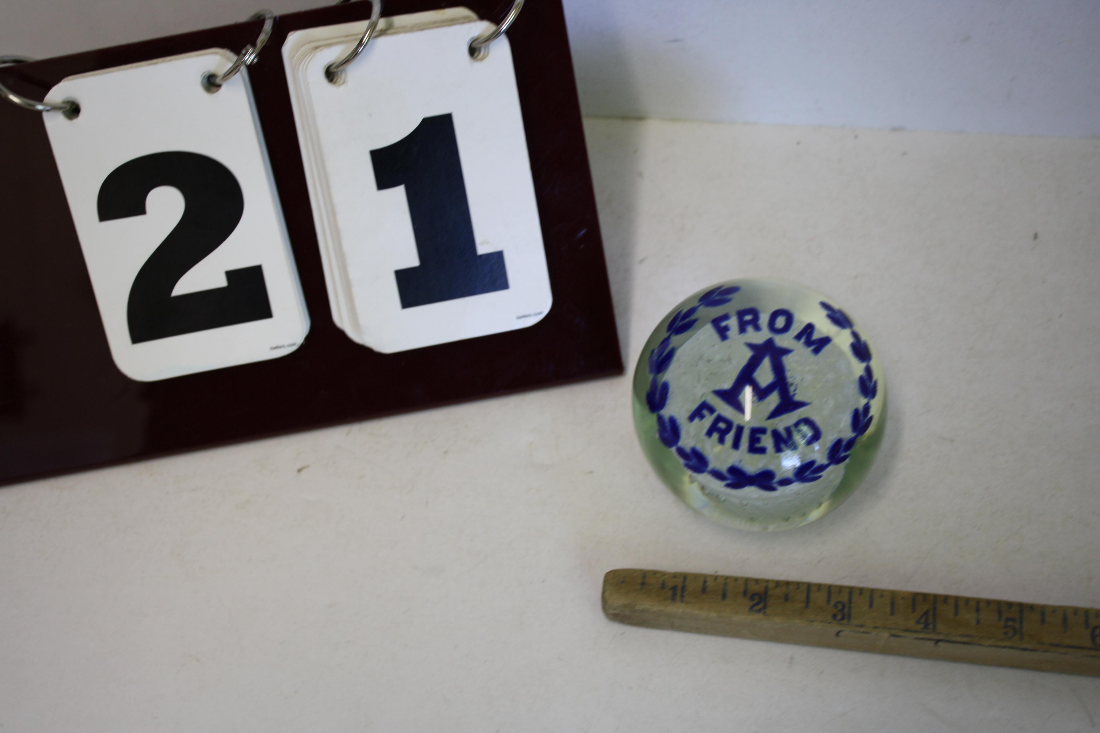 Masonic Paperweight "From 'A' Friend"