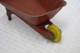 1940's Pressed Metal Wheel Barrel with Litho Wheel