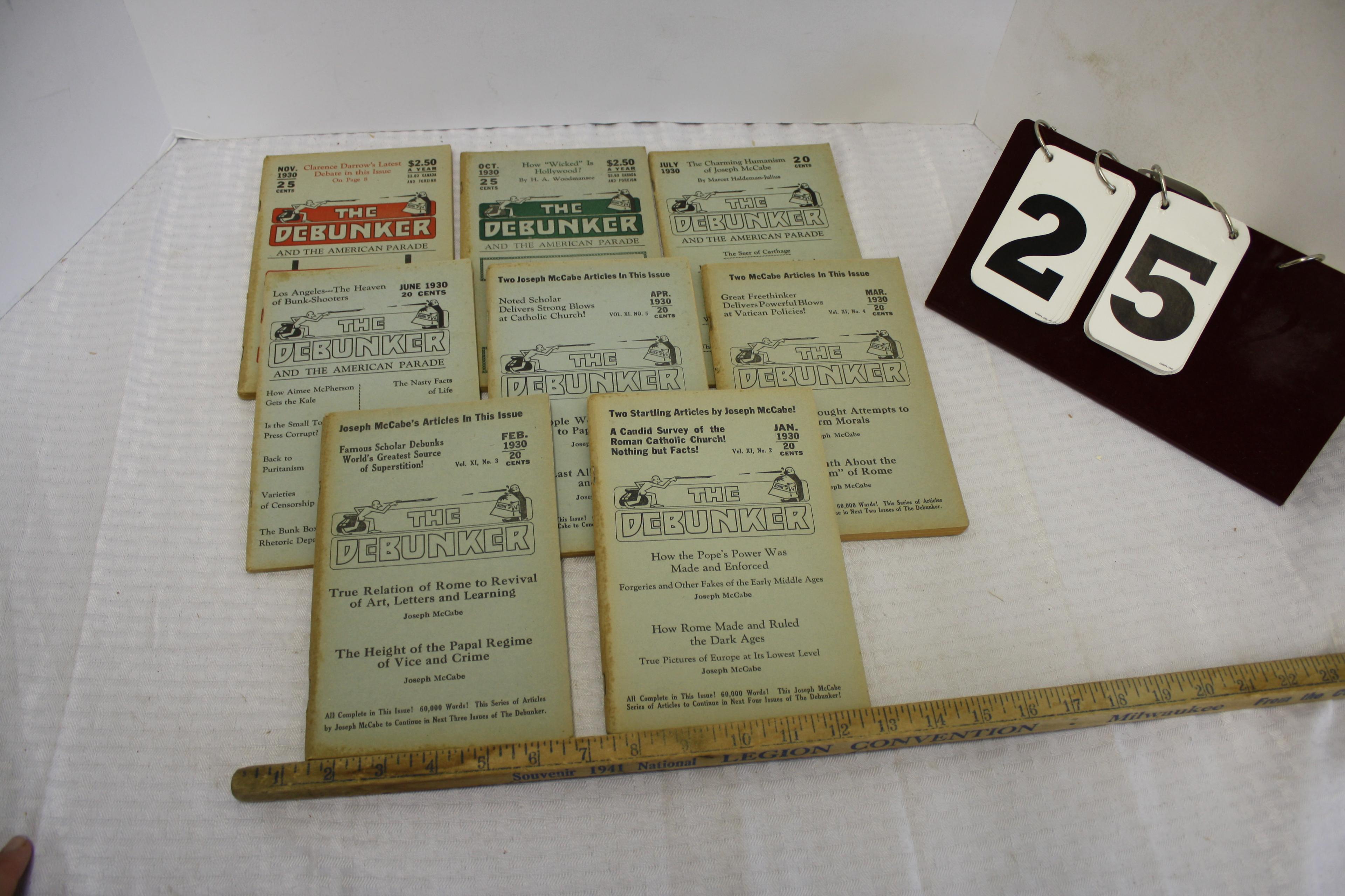 Lot of 8-1930's "The Debunker" Booklets