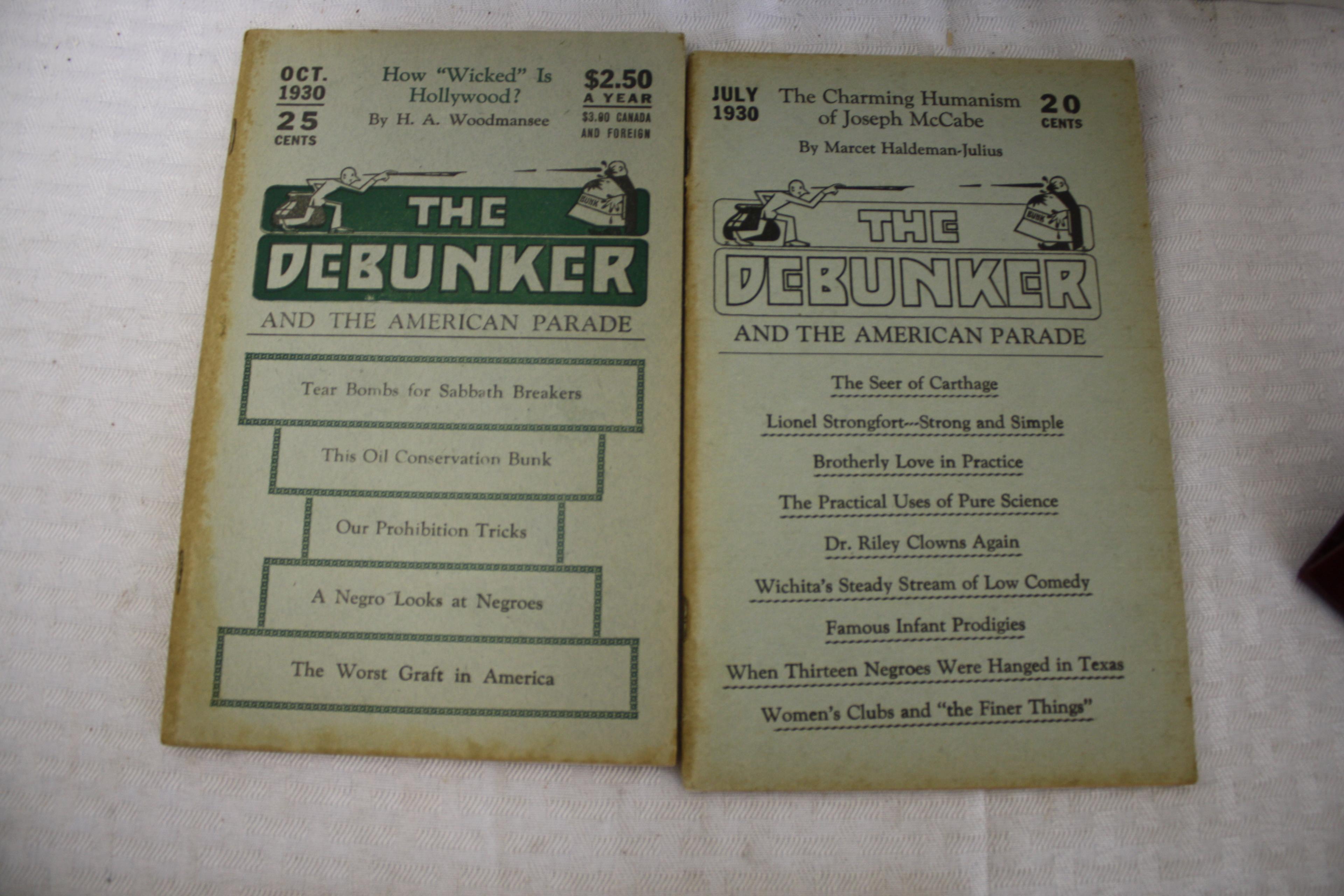 Lot of 8-1930's "The Debunker" Booklets
