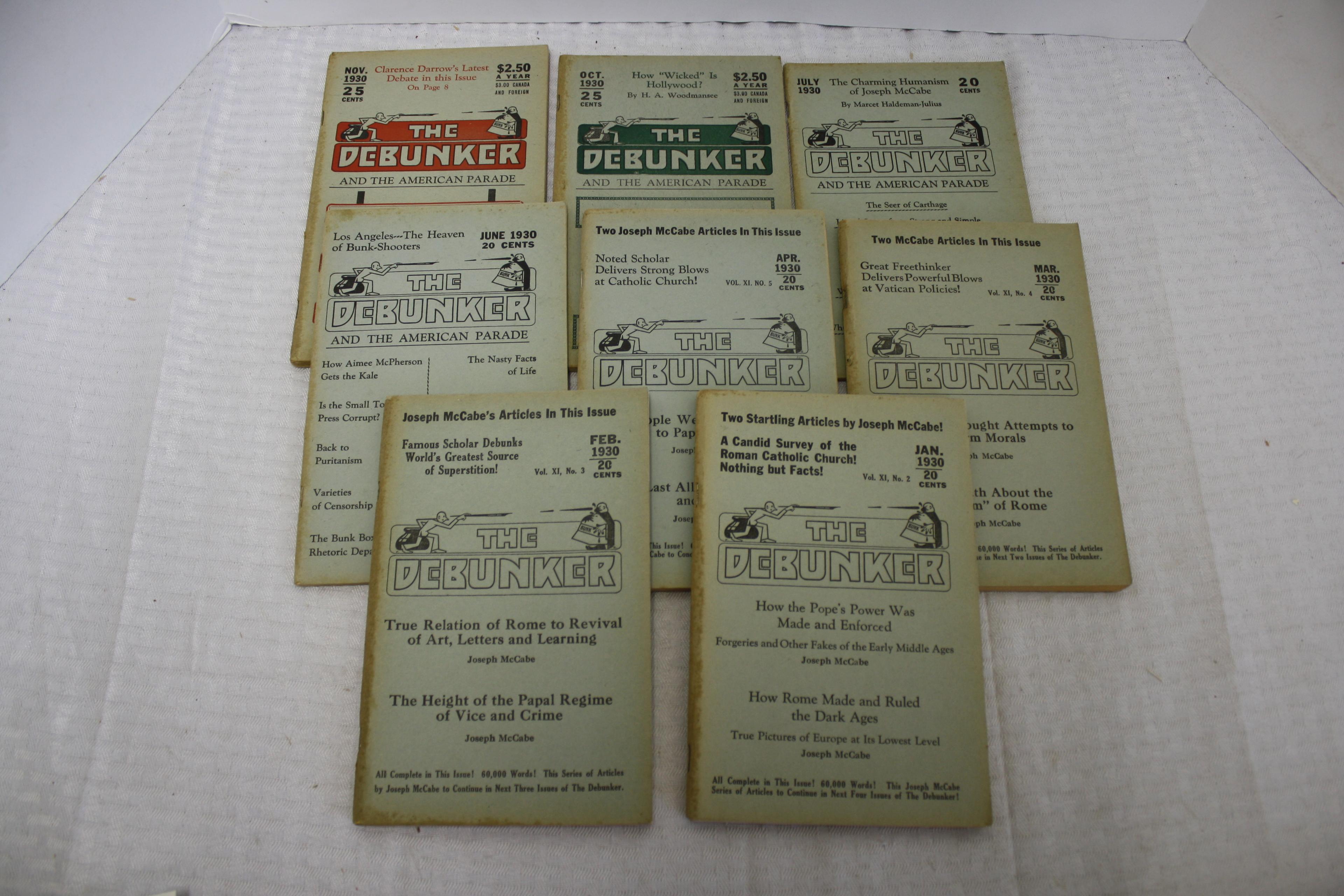 Lot of 8-1930's "The Debunker" Booklets