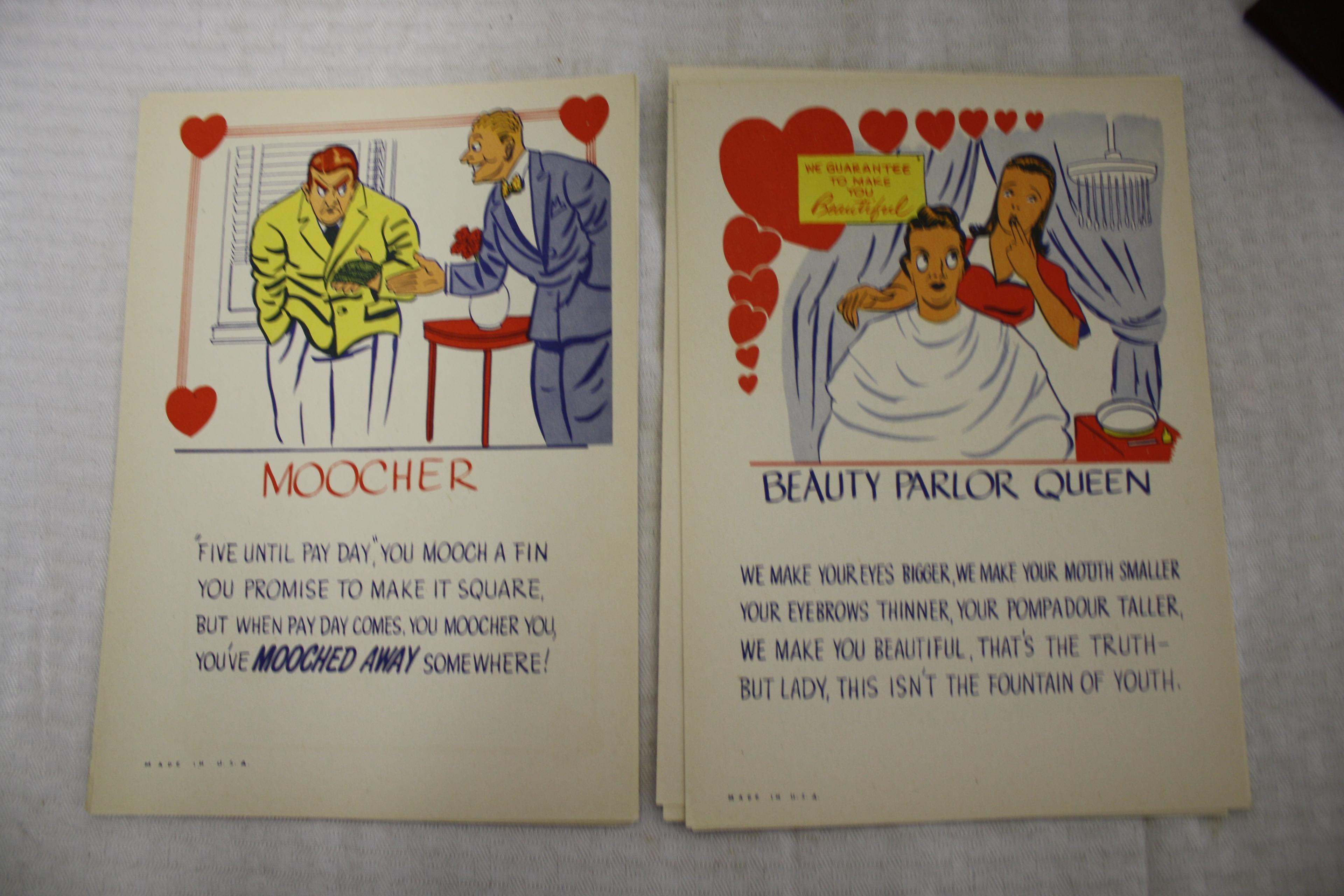 Lot of 10- 1940's Comedic Cartoon Terminology Pages C