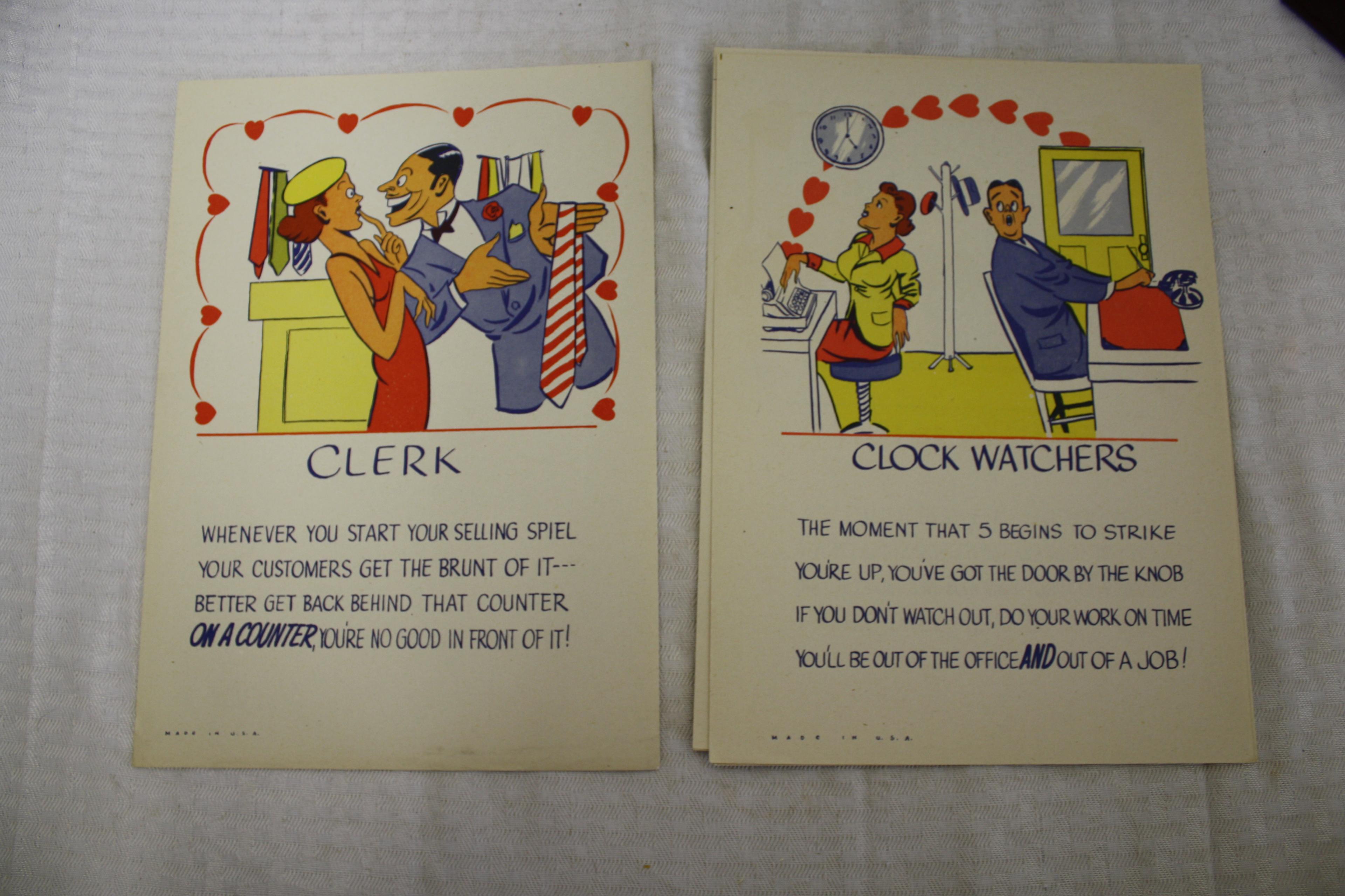 Lot of 10- 1940's Comedic Cartoon Terminology Pages C