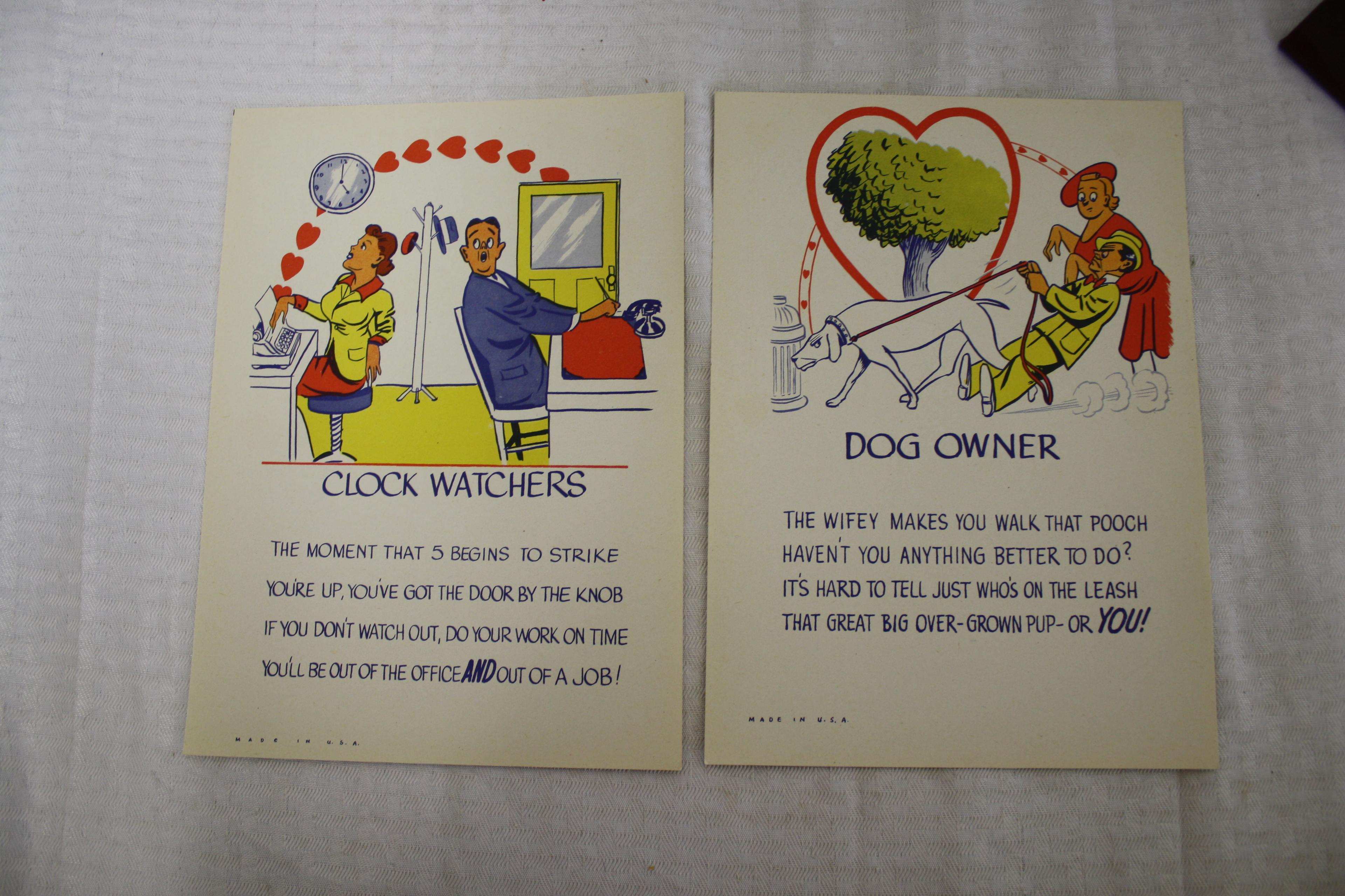 Lot of 10- 1940's Comedic Cartoon Terminology Pages C