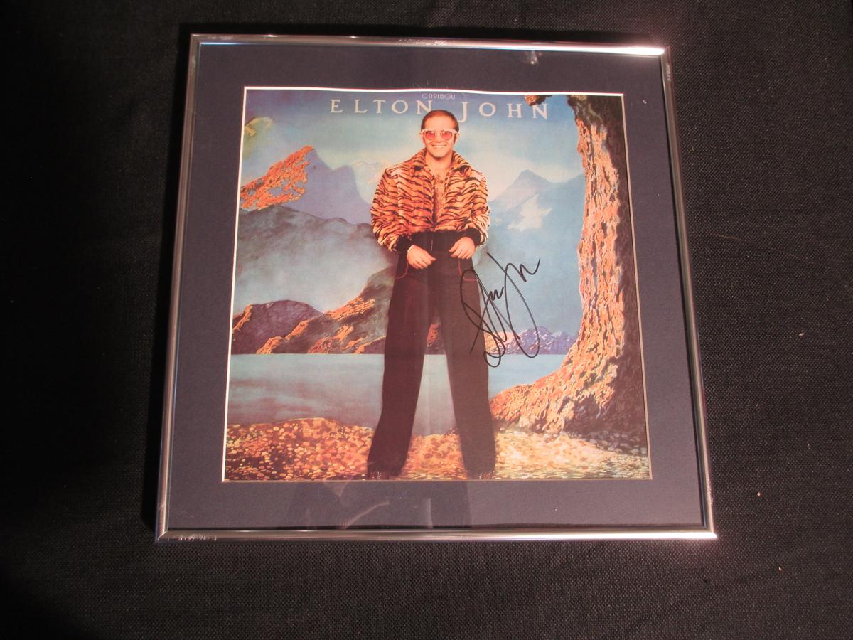 Elton John Autographed 'Caribou' Framed Album Cover