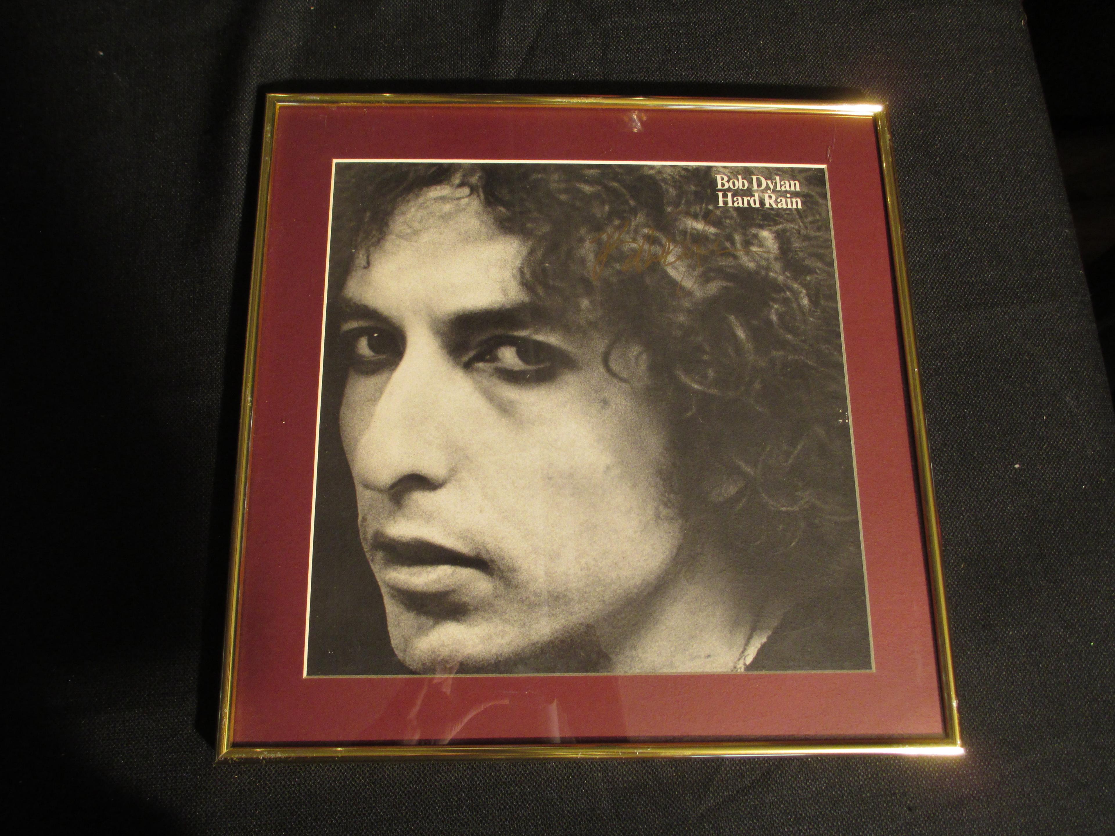 Bob Dylan Autographed 'Hard Rain' Framed Album Cover