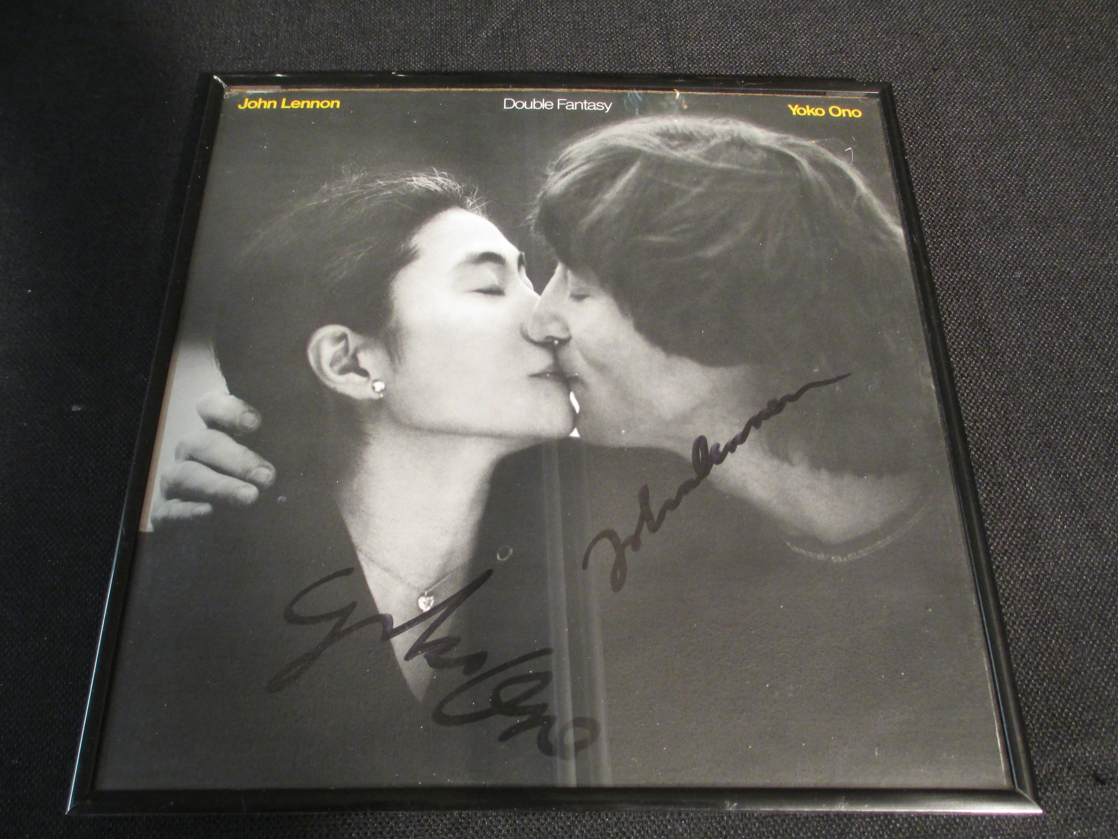 John Lennon/ Yoko Ono Autographed 'Double Fantasy' Framed Album Cover