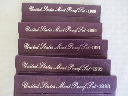 1989-1993 United States Mint Proof Sets