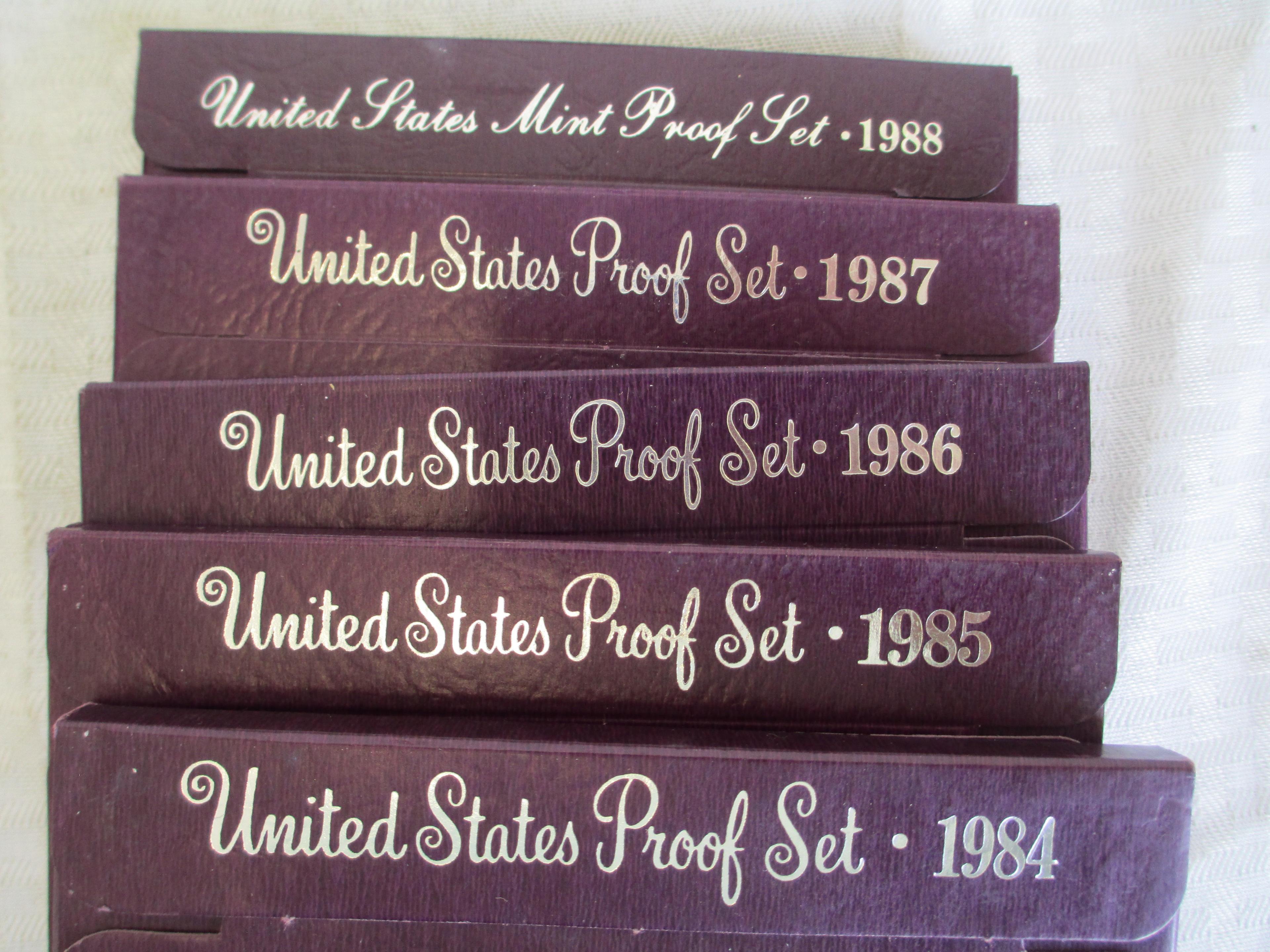 1984-1988 United States Mint Proof Sets