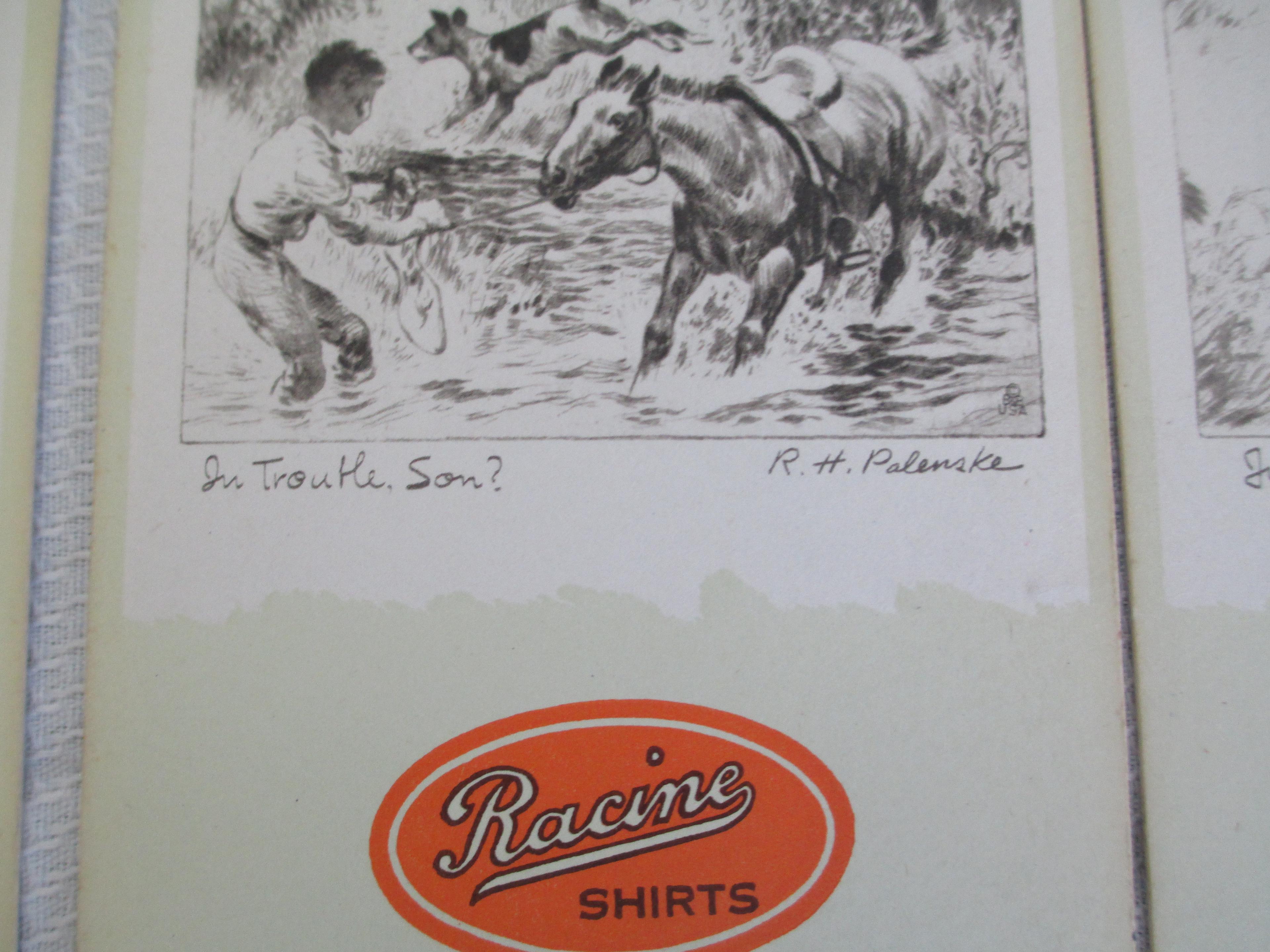 Lot of 5- Racine Shirt Company Wildlife Series Blotter Calendars