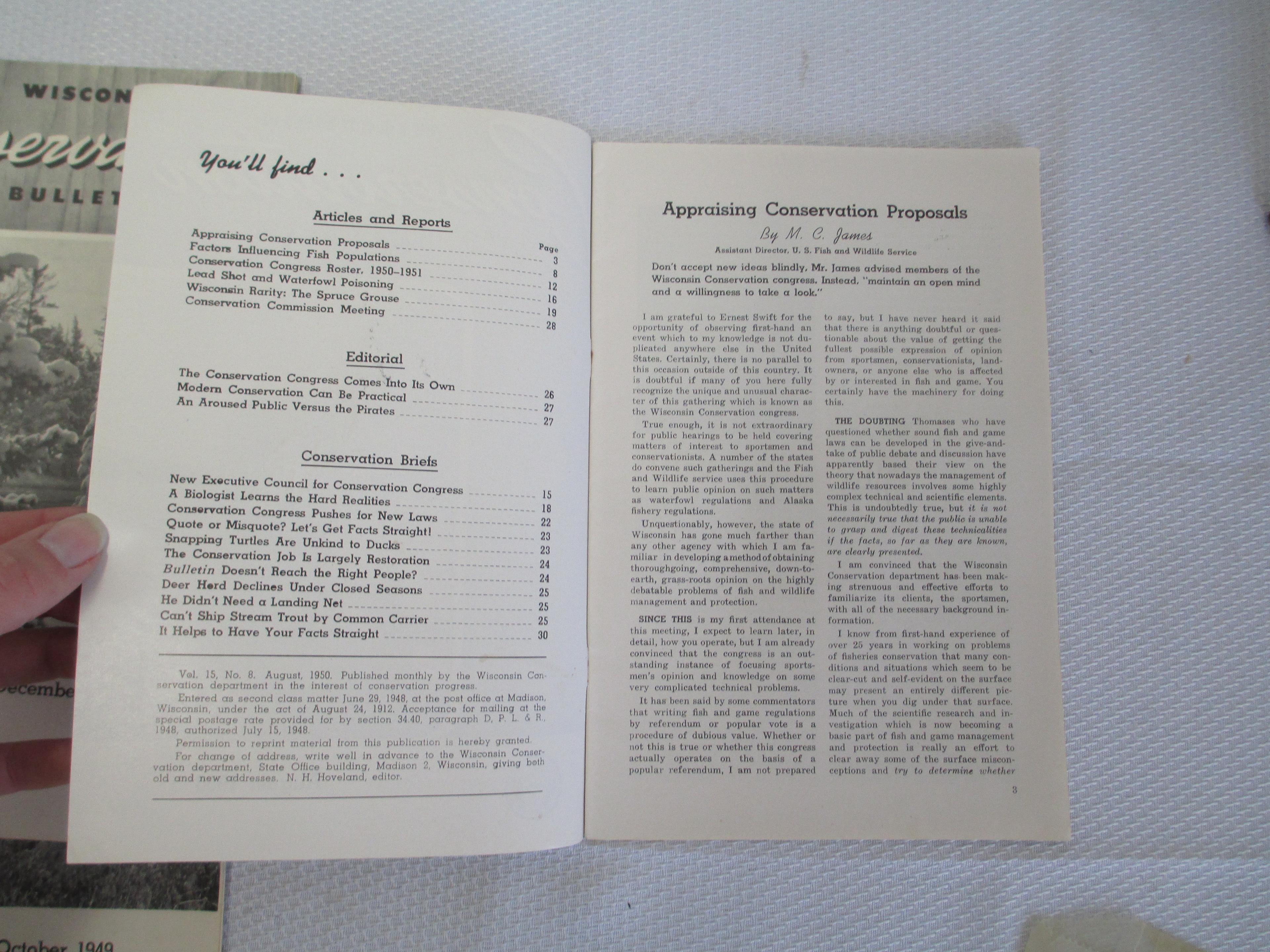 1949-1951 Wisconsin Conservation Bulletins