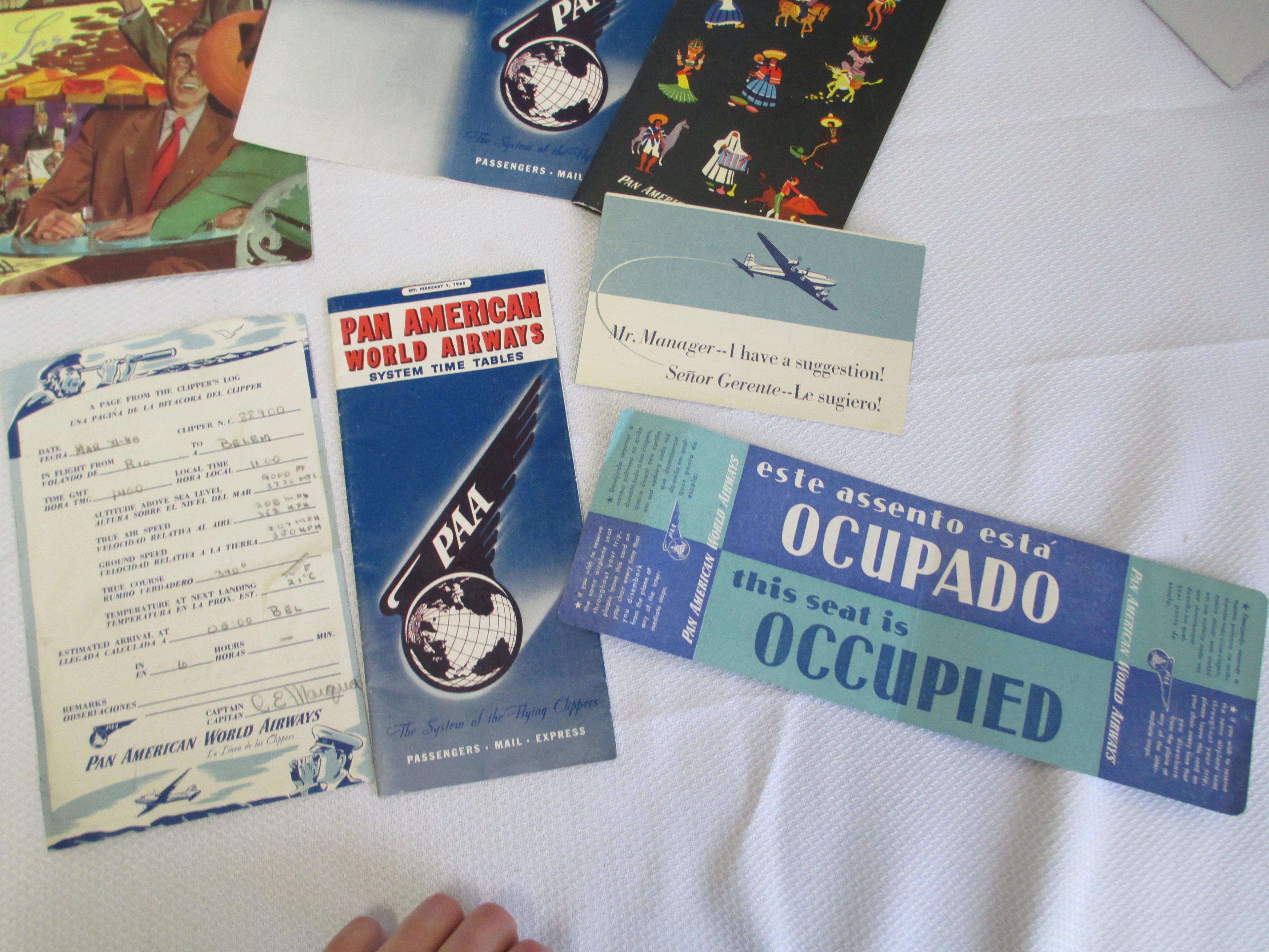 Huge Lot of PanAmerican Airways Books, Tickets and more!