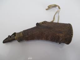 Very Early Brass/Antler Powder Horn