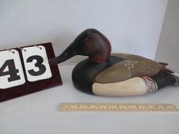 18 inch Tom Taber Ducks Unlimited Carved Canvasback Decoy