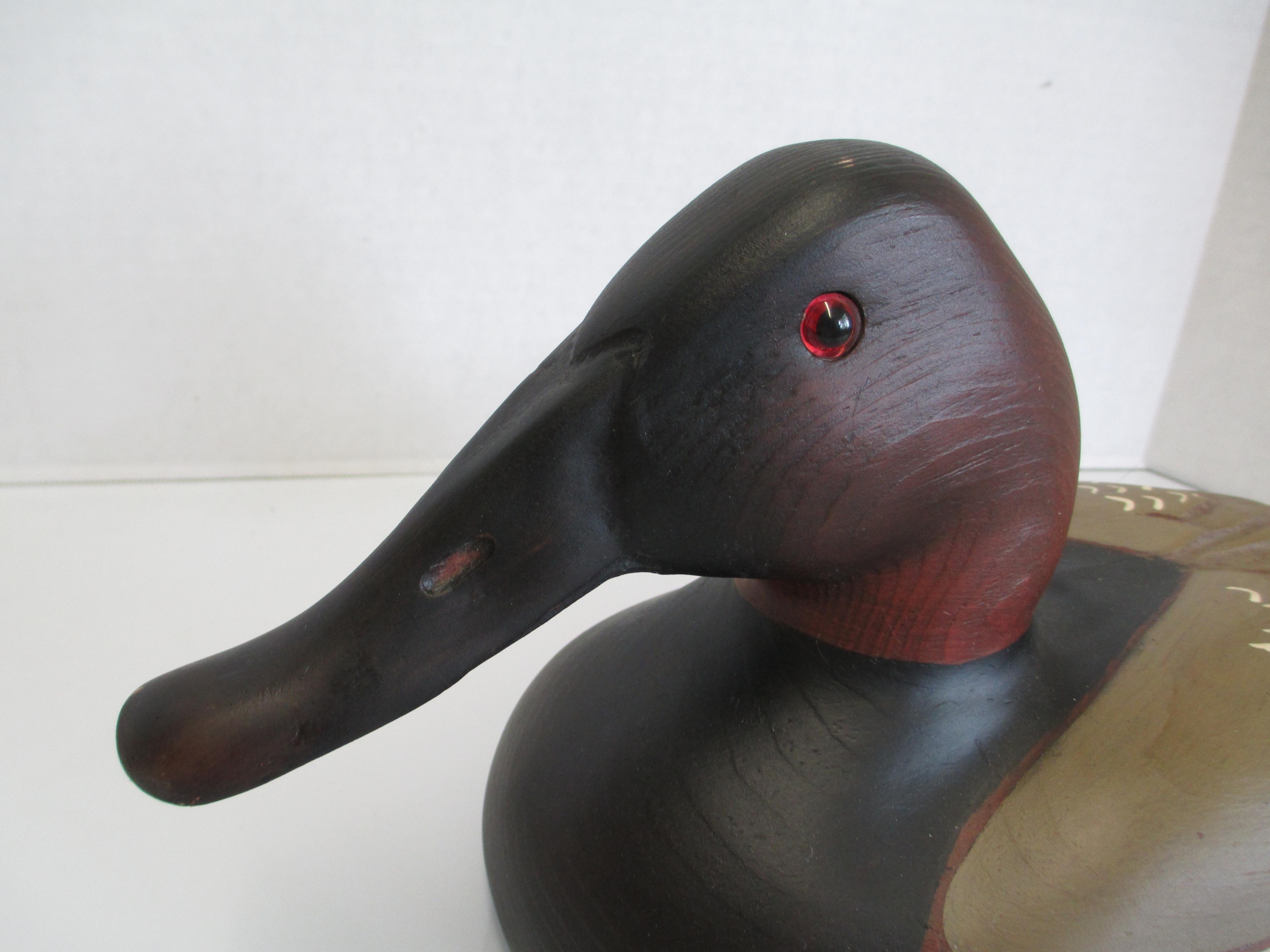 18 inch Tom Taber Ducks Unlimited Carved Canvasback Decoy