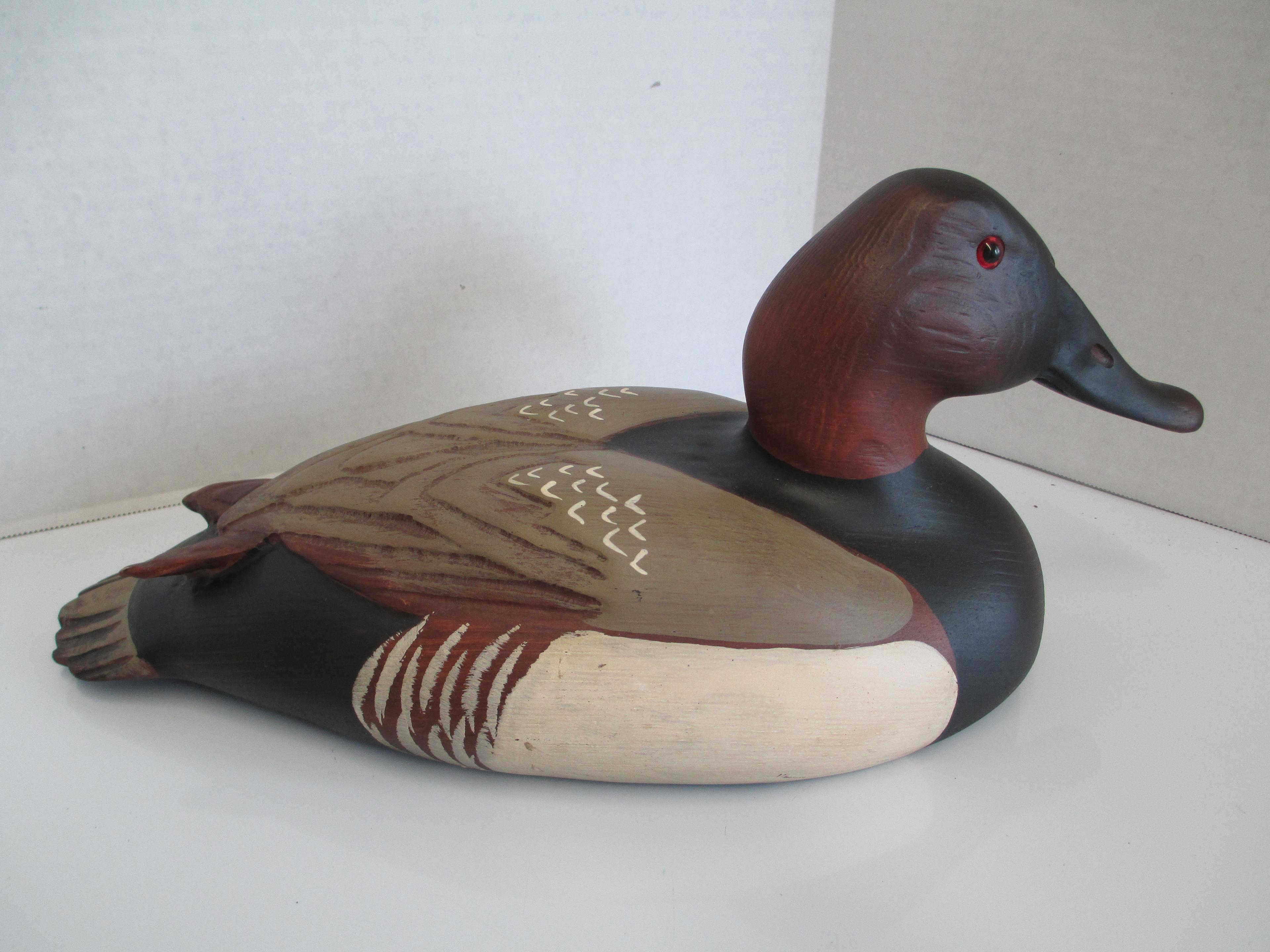 18 inch Tom Taber Ducks Unlimited Carved Canvasback Decoy