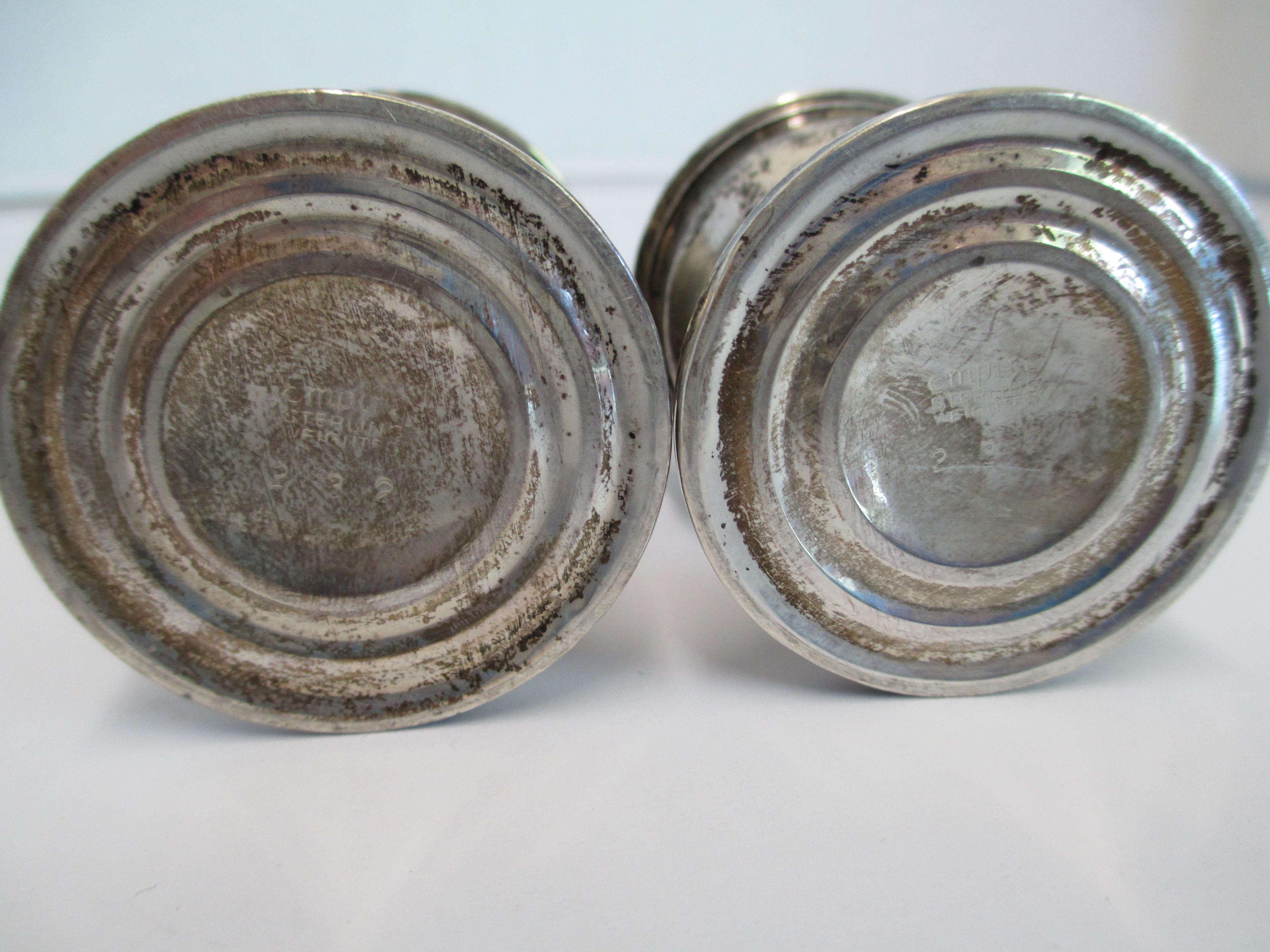 Weighted Sterling Silver Empire Salt & Pepper Shakers