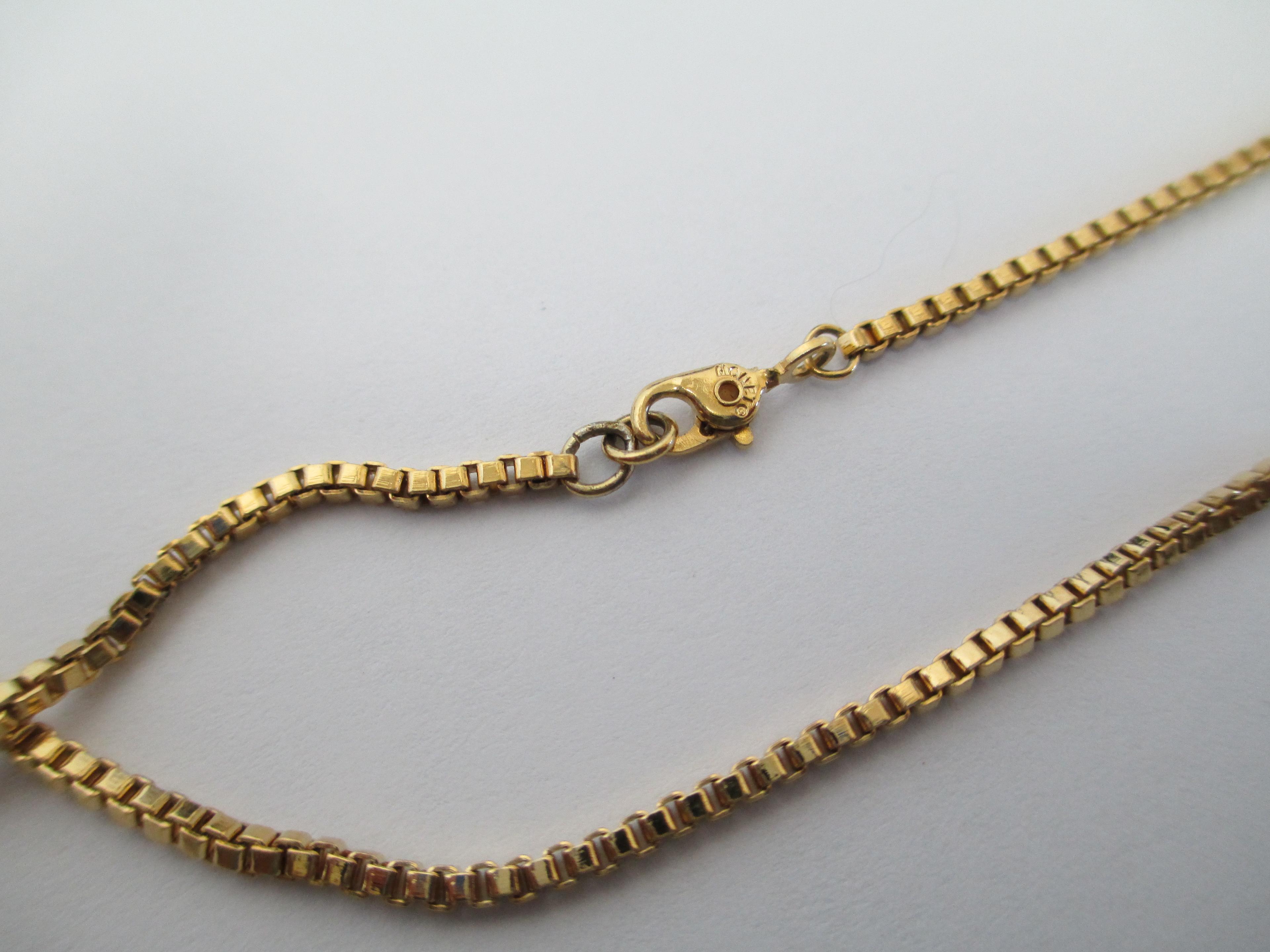 16" Monet Gold Tone Box Chain Necklace