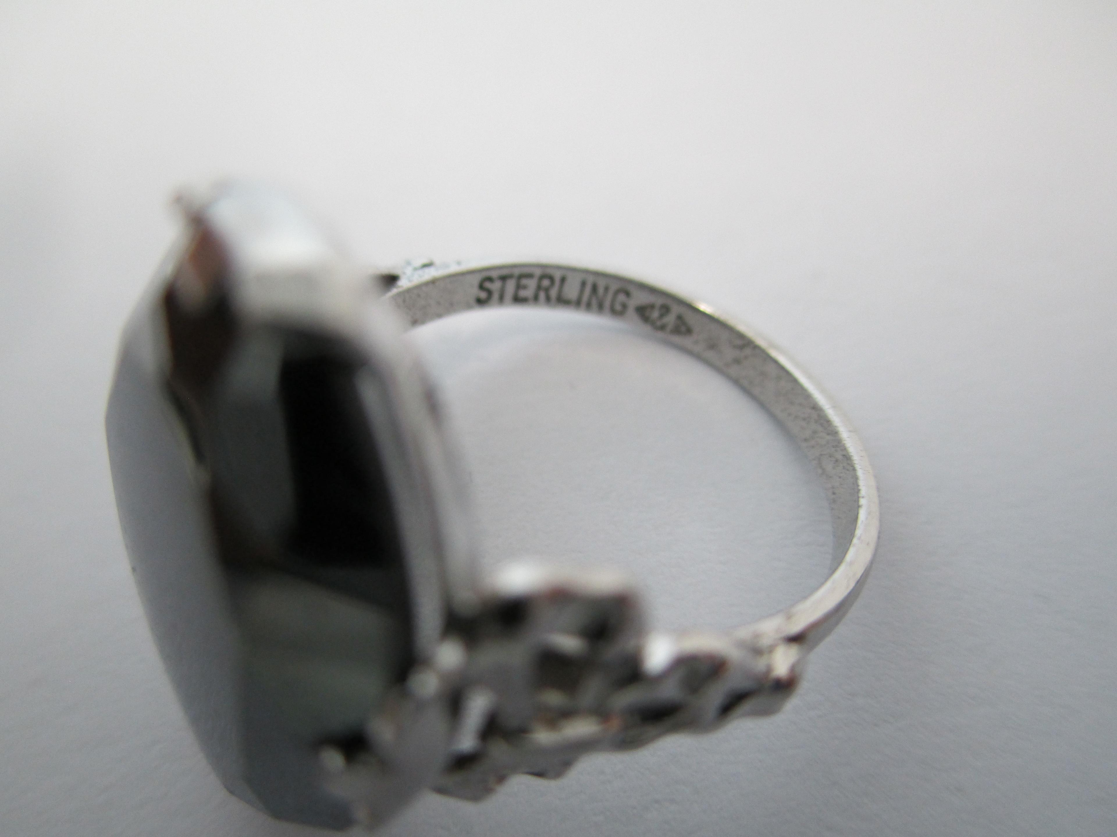 Sterling Silver Hematite Ring