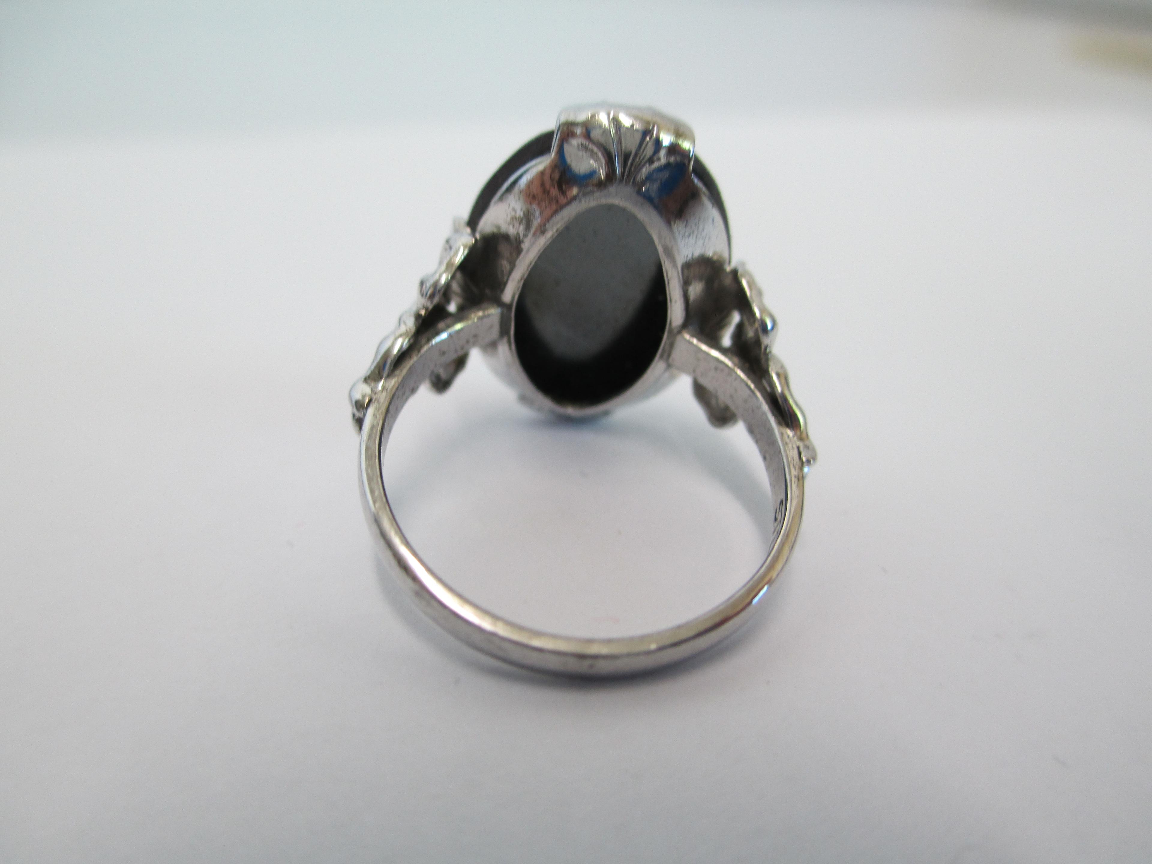 Sterling Silver Hematite Ring
