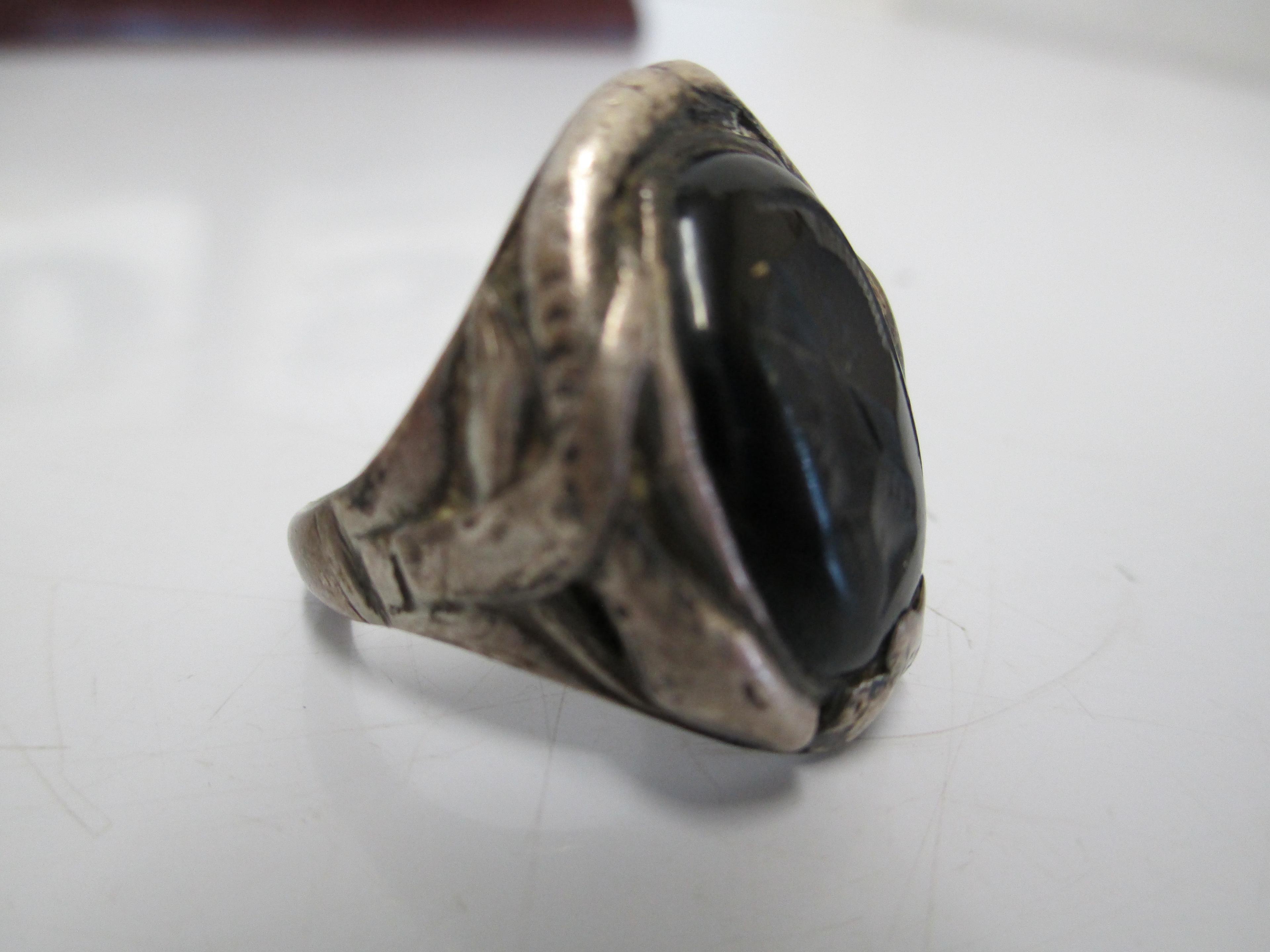 Sterling Silver Trojan Intaglio Men's Ring