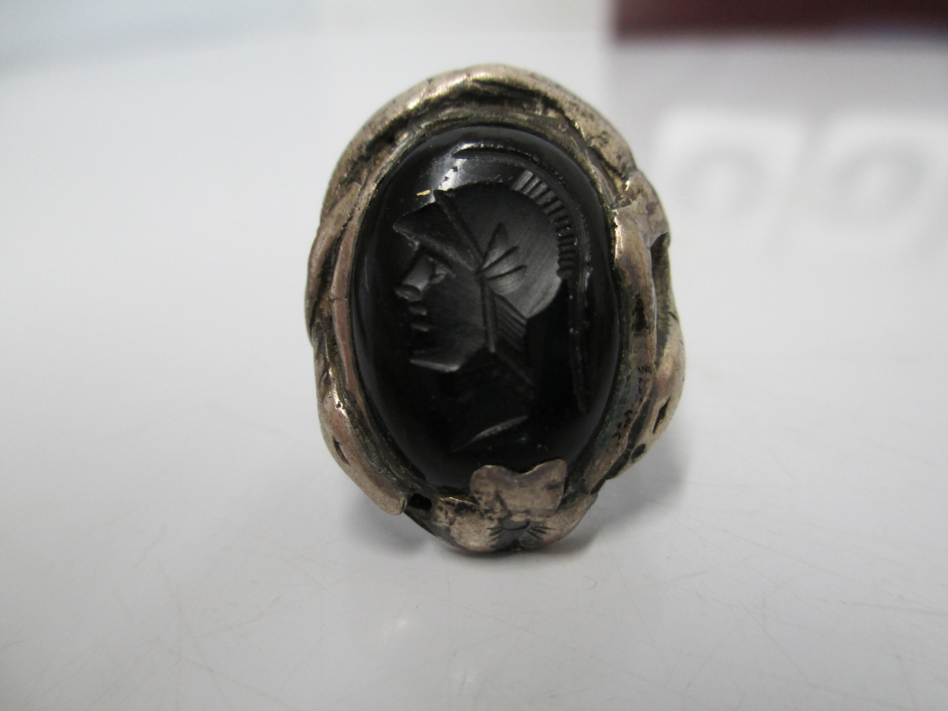 Sterling Silver Trojan Intaglio Men's Ring