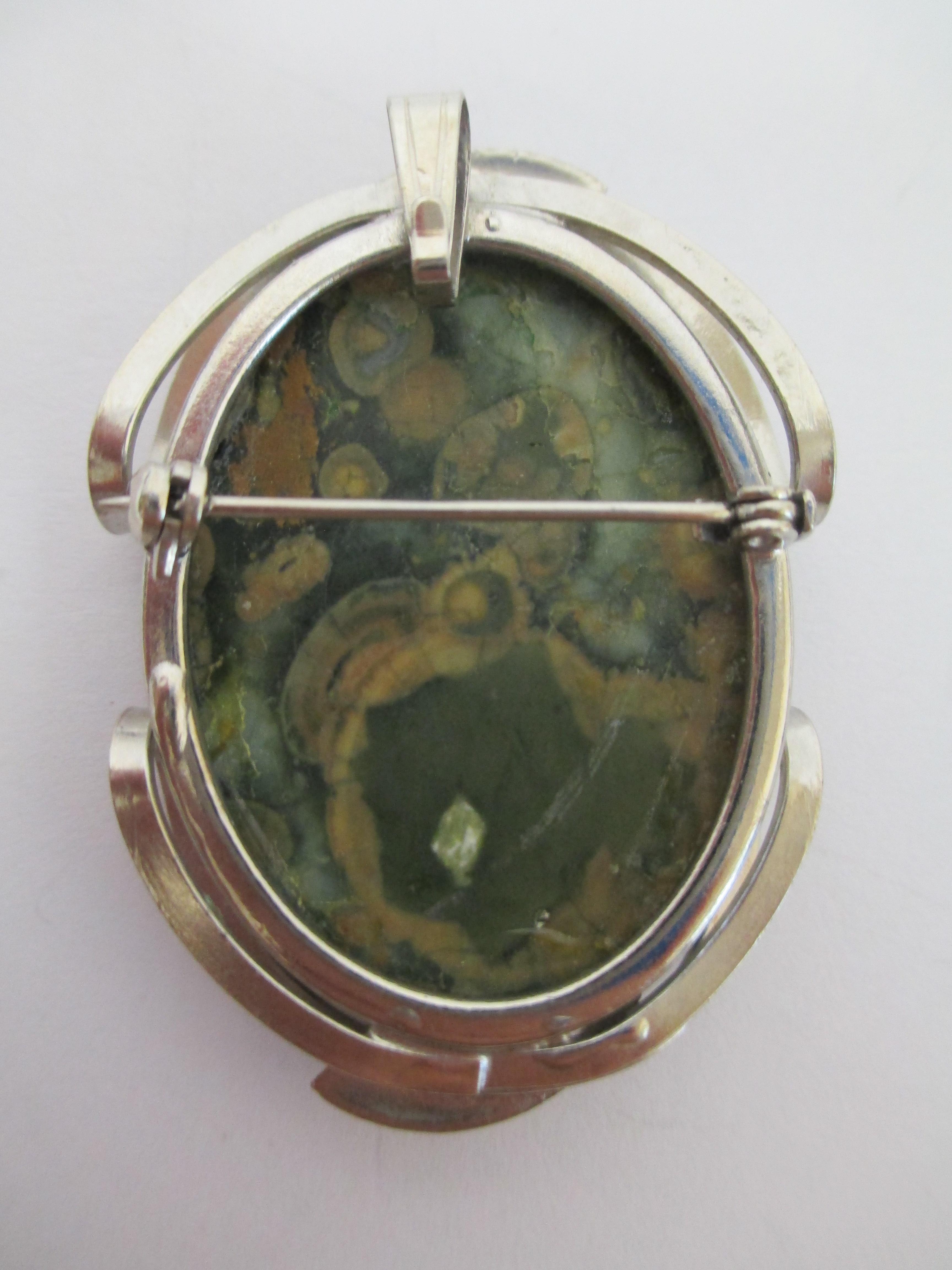 Ocean Jasper Pendant Pin