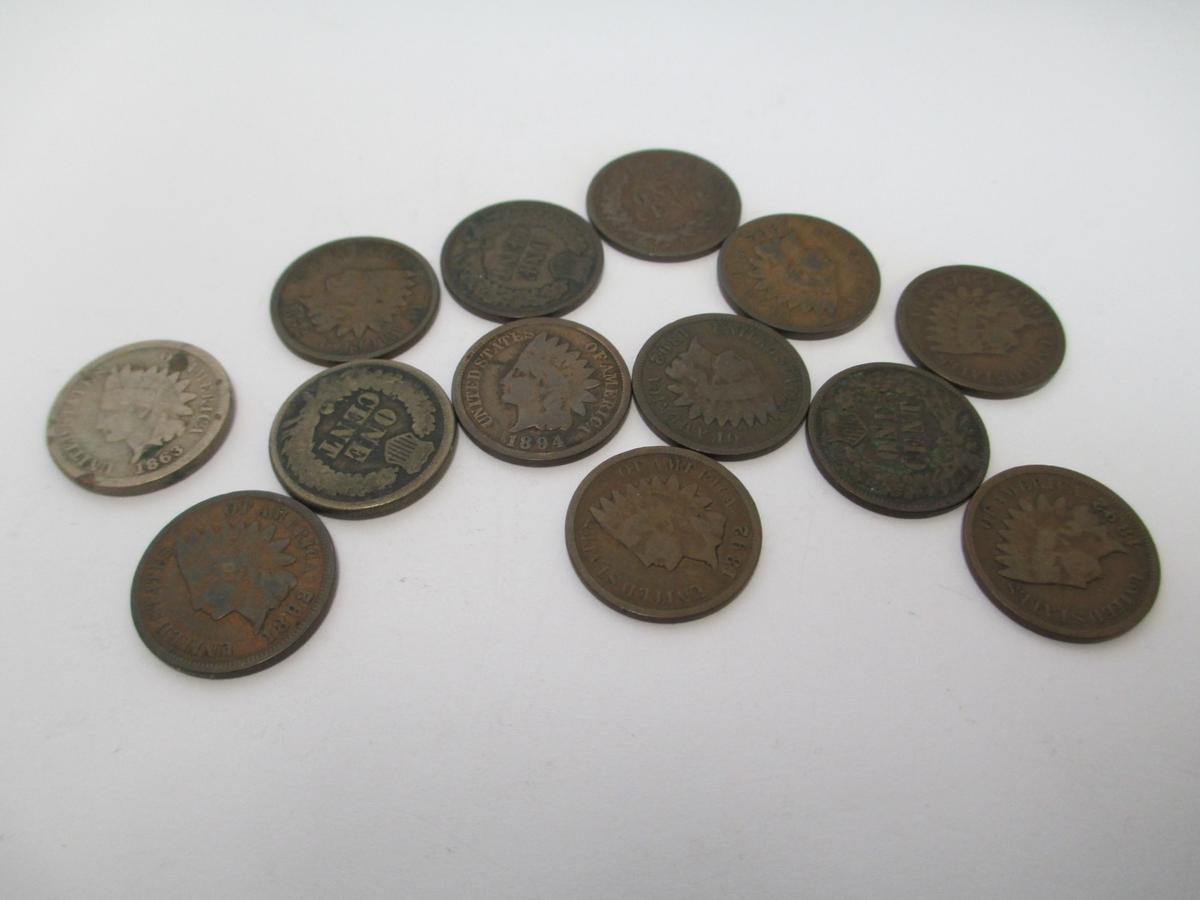 Mixed Lot 13 Indian Head Pennies