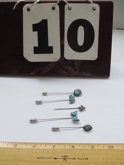 Turquoise Hat Pins- Lot of 5 (B)