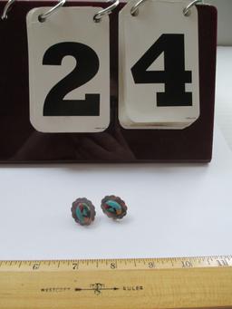 Sterling Silver Southwestern Inlay Earrings