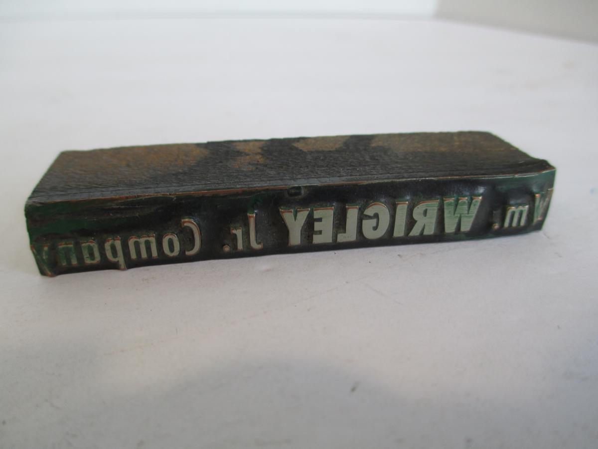 Rare Wm. Wrigley Jr. Company Printing Block