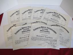 Lot of 18 NOS NRA Sharpshooter and Expert Certificate