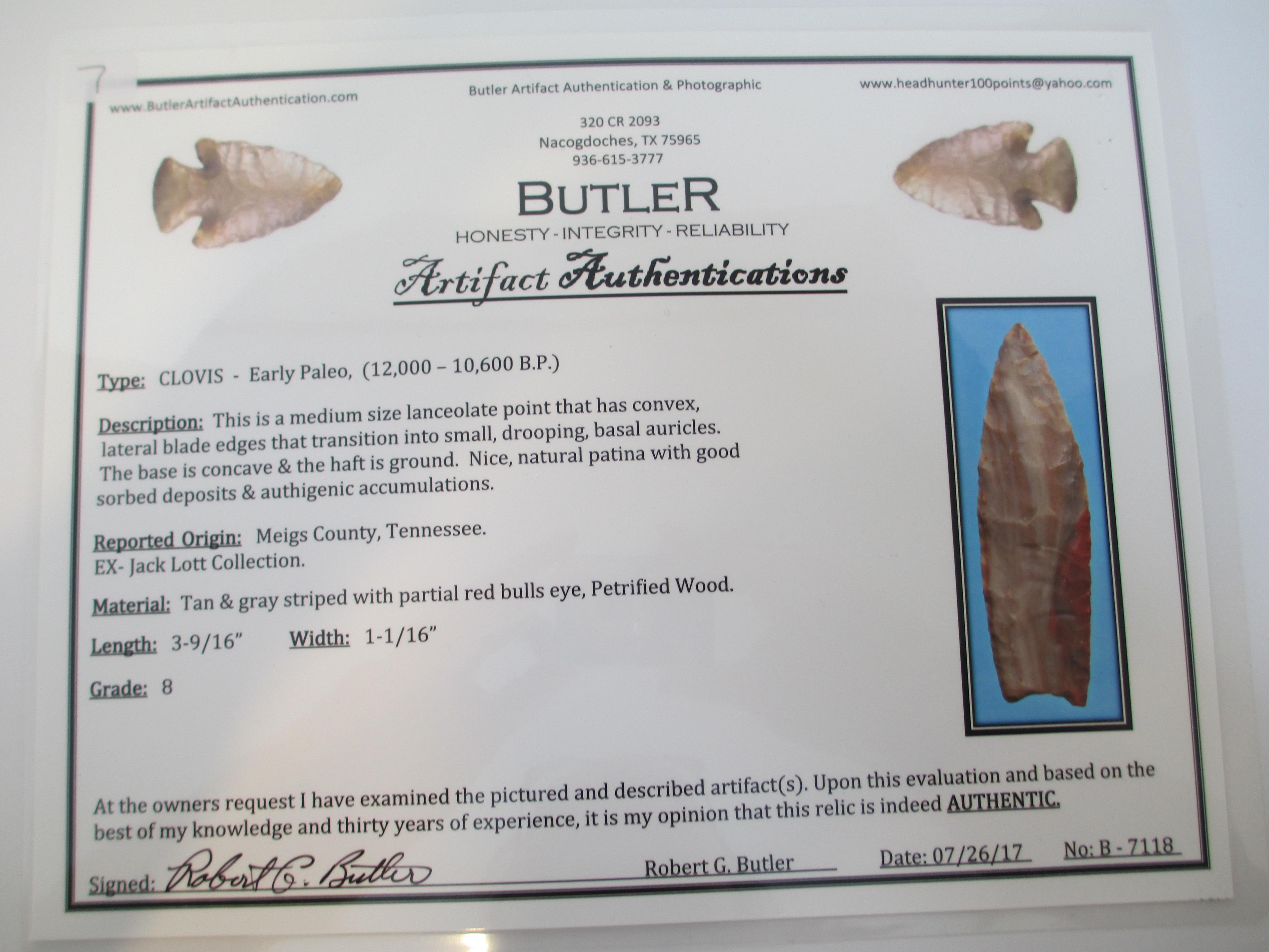 Clovis Point-Early Paleo (12,000-10,600 B.P.)