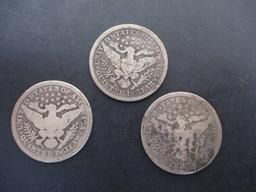 Barber Silver Quarter Lot of 3