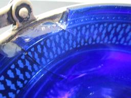 Sterling Silver Cobalt Lined Basket