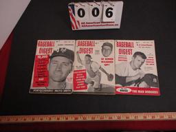 Baseball Digest 1950's Lot of 3