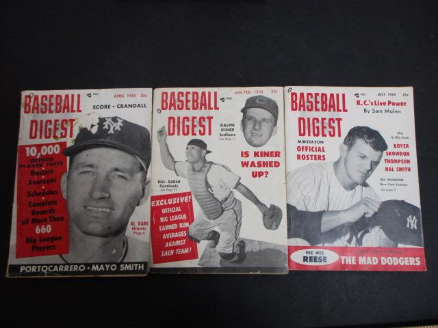 Baseball Digest 1950's Lot of 3