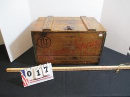 Mineral Spring Beer Advertising Crate with Hinged Lid