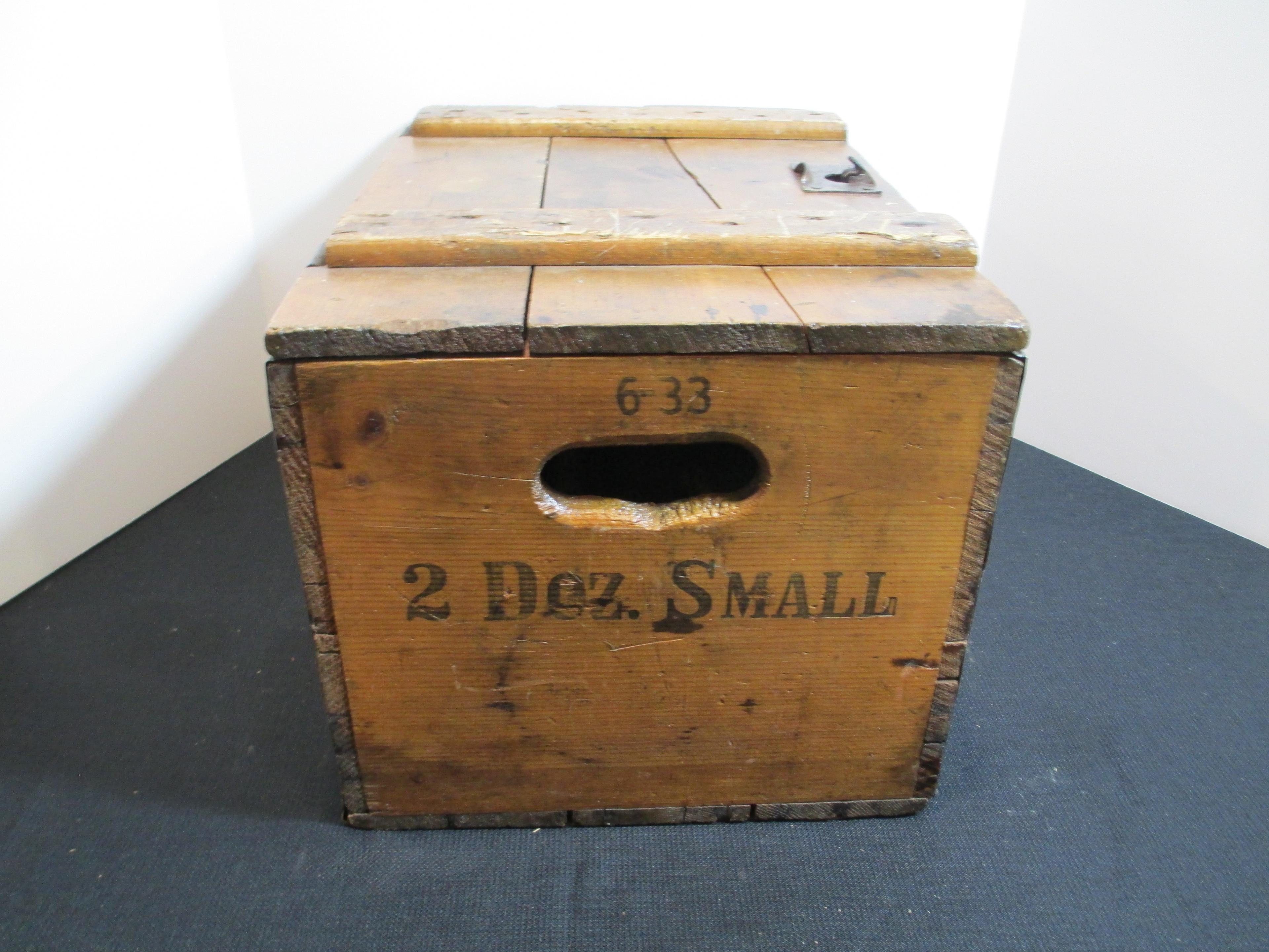 Mineral Spring Beer Advertising Crate with Hinged Lid
