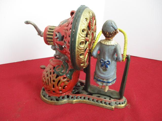 Cast Iron Ornate Carnival Bank-A