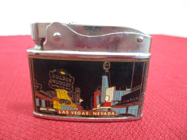 Vintage Japan Automatic High Quality Pocket Lighter with Las Vegas Design