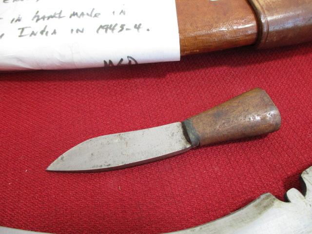 WWII Era Gurkha Knife AKA Kukri with Leather Sheath