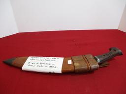 WWII Era Gurkha Knife AKA Kukri with Leather Sheath