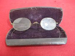 Vintage Glasses in Druggist Leather Case