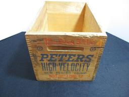 Peter's High Velocity Dove-Tailed Advertising Crate with Marshall & Wells Tag
