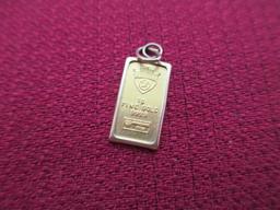 1 Gram of 999.9 Fine Gold Ingot Pendant