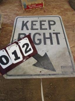 "Keep Right" Metal Sign