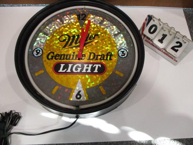 Miller Genuine Draft Light Neon Clock