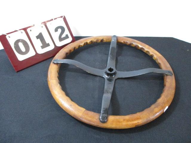 1940's Wood & Cast Steel Steering Wheel