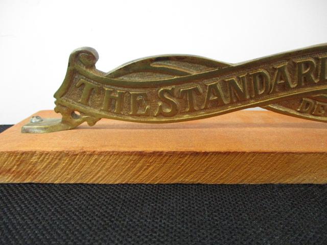 The Standard Computing Scale Co. Embossed Brass Cash Register Topper
